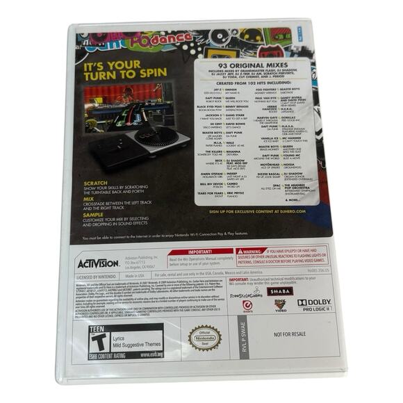 2009 DJ Hero Turntable & Game Disc Bundle Nintendo Wii Activision TESTED & WORKS - Picture 15 of 16